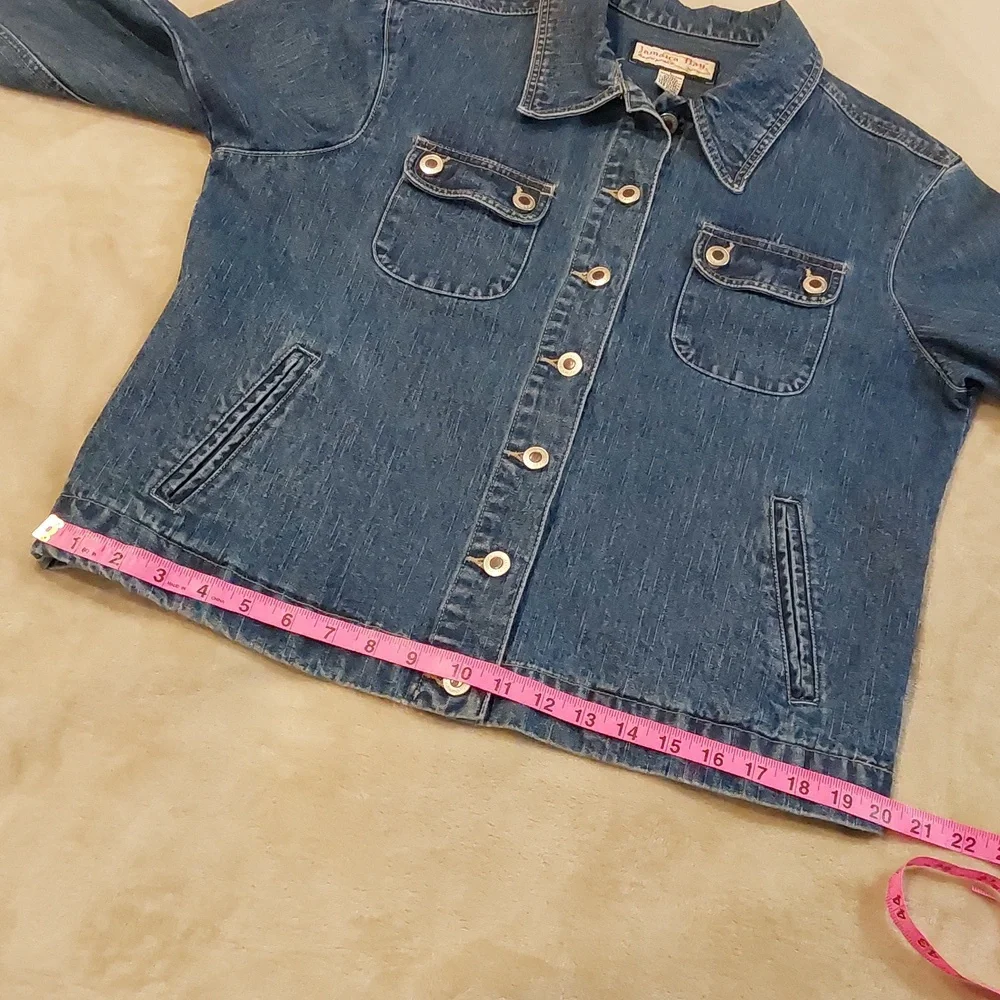 Vintage 80's JAMAICA BAY Blue Denim Button Up Jean Jacket Womens Size L - Picture 10 of 12